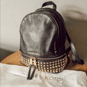 Rhea Medium Studded Pebbled Leather Backpack